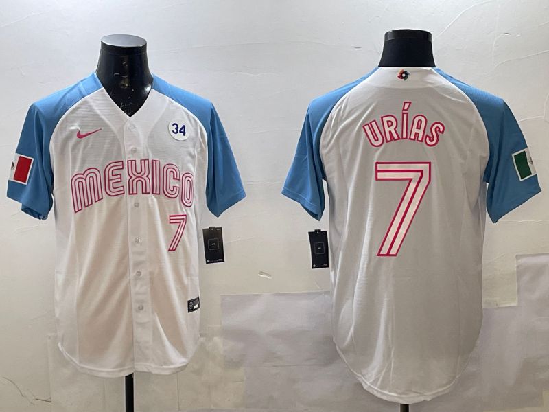 Men 2025 World Cub Mexico #7 Urias White Nike MLB Jersey style 1->more jerseys->MLB Jersey